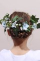 Couronne de fleurs cortège mariage hortensia bleu 