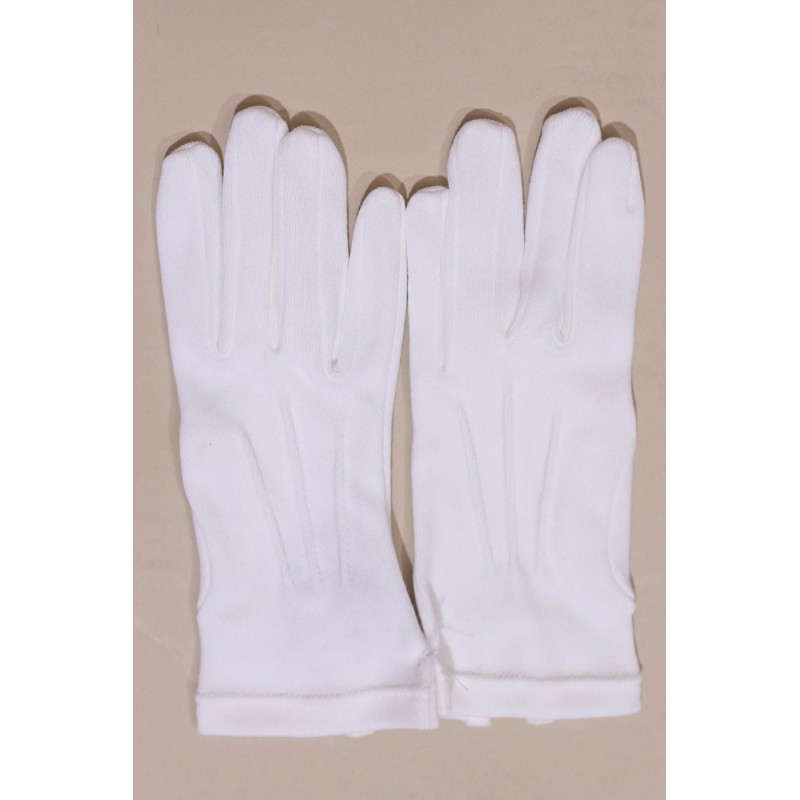 Gants blancs de luxe en coton 3 nervures pour enfant