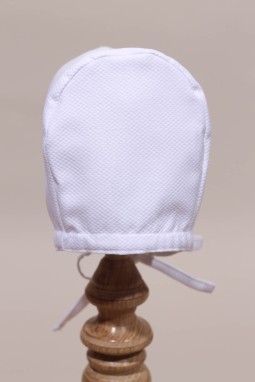 Béguin blanc bébé coton et dentelle ancienne, pièce unique de qualité