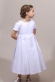 Robe de communion fille classique chic, robe blanche cérémonie