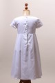 Robe de communion fille classique chic, robe blanche cérémonie