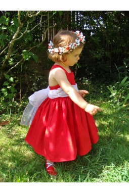 Vêtements de cérémonie pour enfants d'honneur en lin et voile de soie