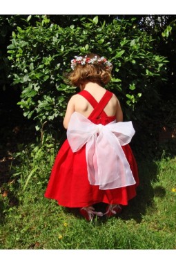 Vêtements de cérémonie pour enfants d'honneur en lin et voile de soie