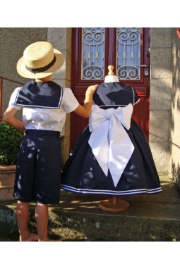 Tenue d'enfant d'honneur style petit marin anglais 1900,