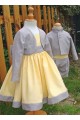 Tenue d'enfant d'honneur en lin jaune et gris