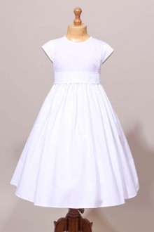 Robe de communion fille classique avec ceinture