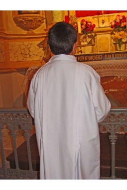 Aube blanche coton communion