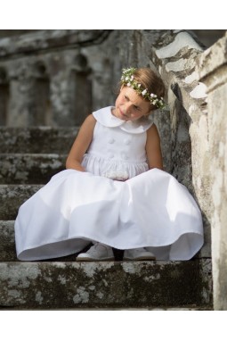 Robe de communion fille, robe de communion sans manches